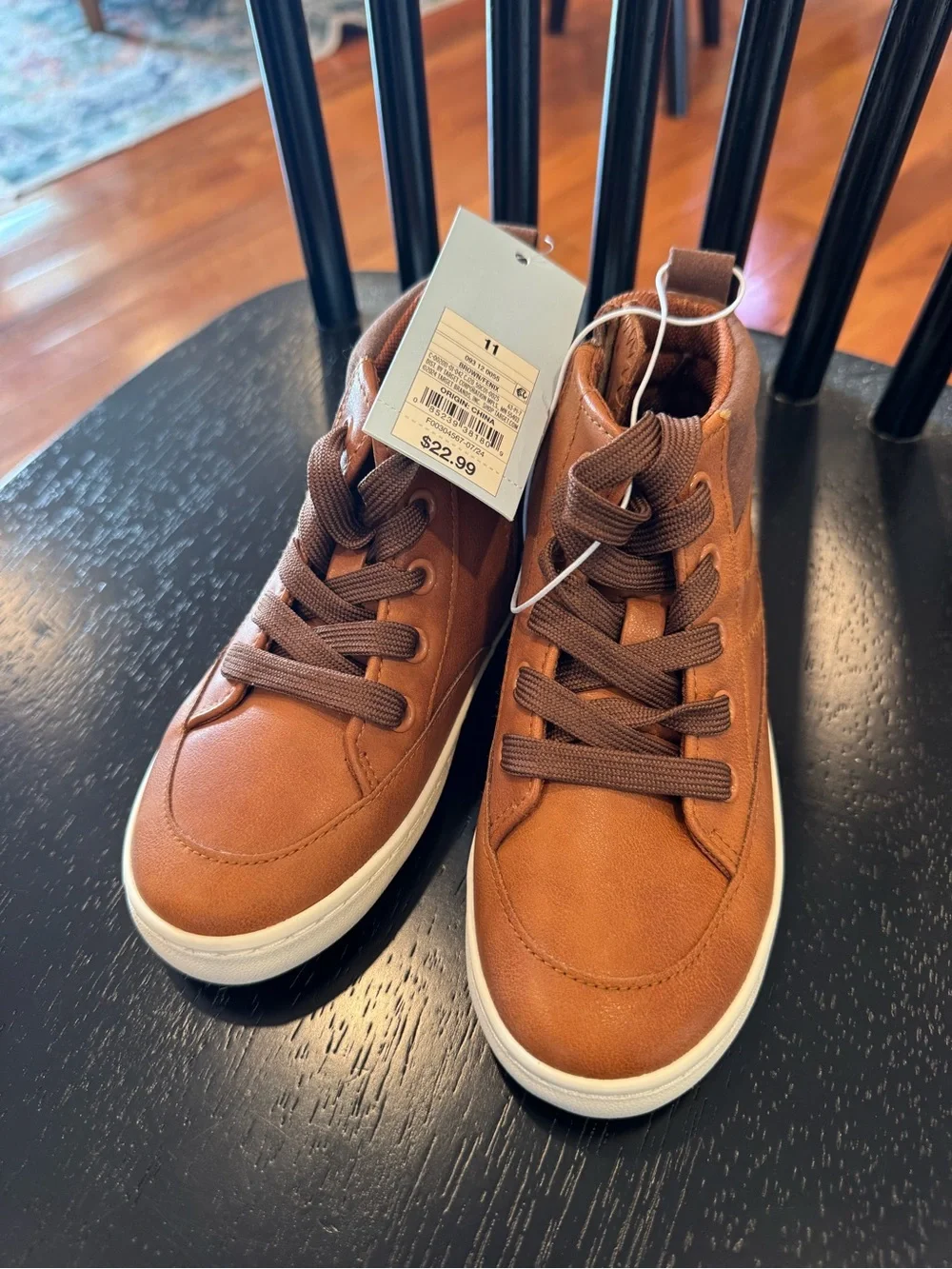 Boy’s Brown High-Top Casual Sneakers